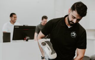 Image of physical therapy in a clinic setting